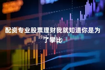 配资专业股票理财我就知道你是为了攀比